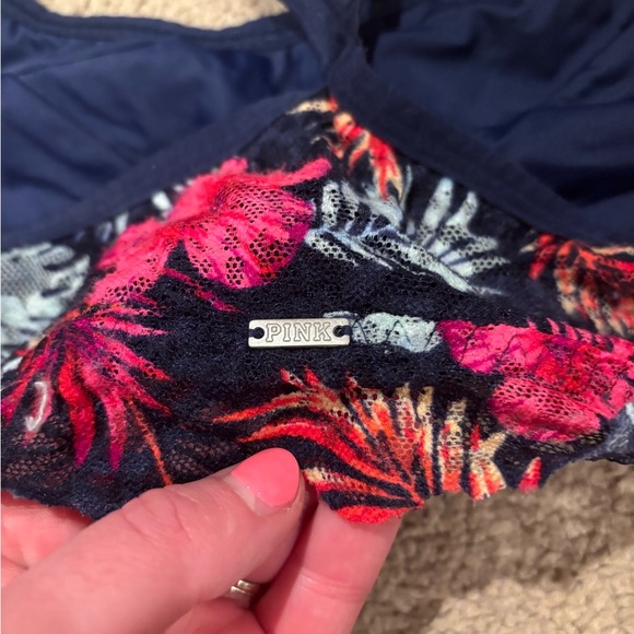 PINK Floral Strappy Lace Bralette - Picture 3 of 4